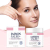 Jasmin Salbe+ skincare product with packaging on a white background
